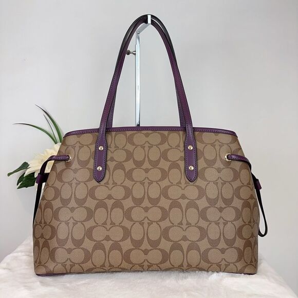 COACH DRAWSTRING CARRYALL IN SIGNATURE CANVAS - Picture 4 of 8